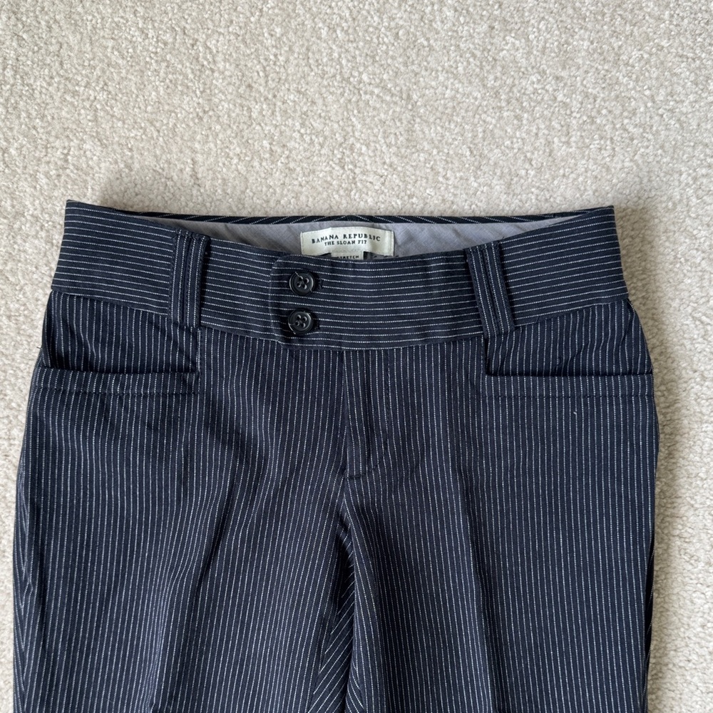 Banana Republic Navy Pinstripe Sloan Dress Pants 00p XXSp